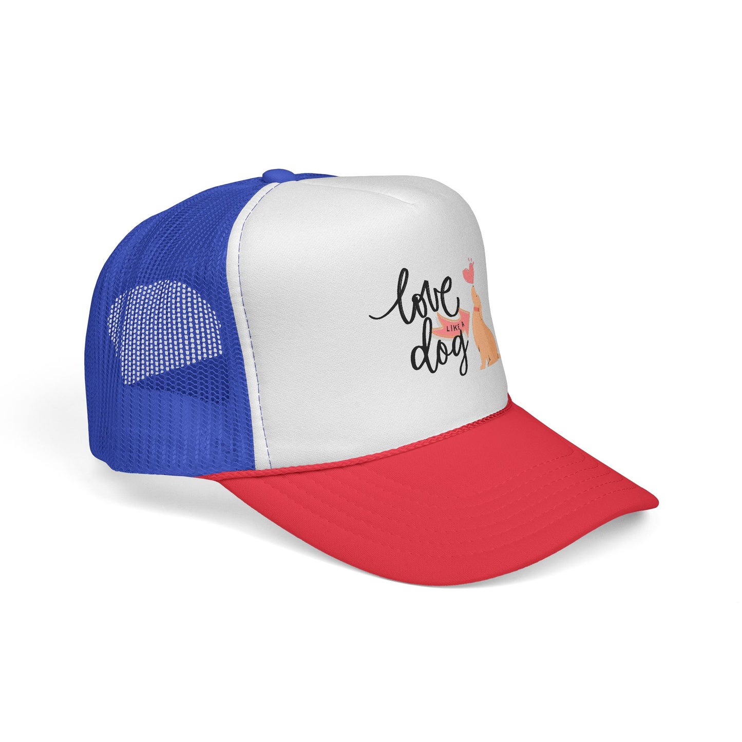 Love Like a Dog Trucker Cap, Dog Lover Gift, Adjustable Hat, Animal Lovers Apparel, Cute Pet Accessory, Funny Dog Mom Cap