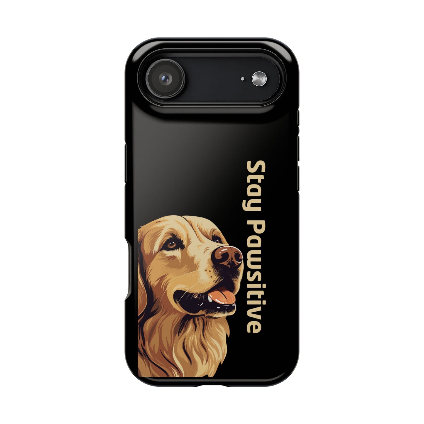 Golden Retriever Phone Case – Stay Pawsitive | Dog Lover Gift | iPhone 17 Pro Max & 17 Series | Glossy Finish | Pawsy Prints