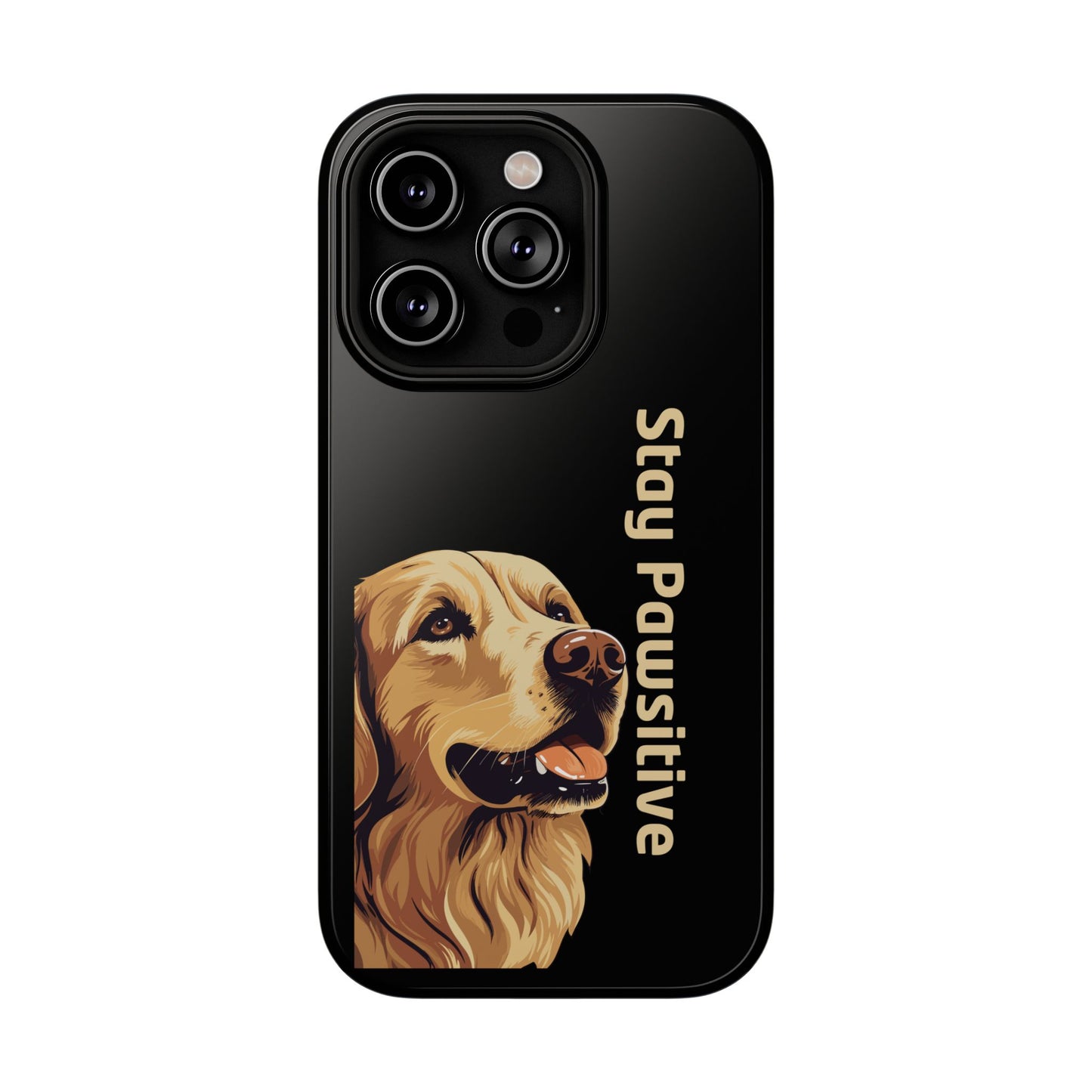 Golden Retriever Phone Case – Stay Pawsitive | Dog Lover Gift | iPhone 17 Pro Max & 17 Series | Glossy Finish | Pawsy Prints