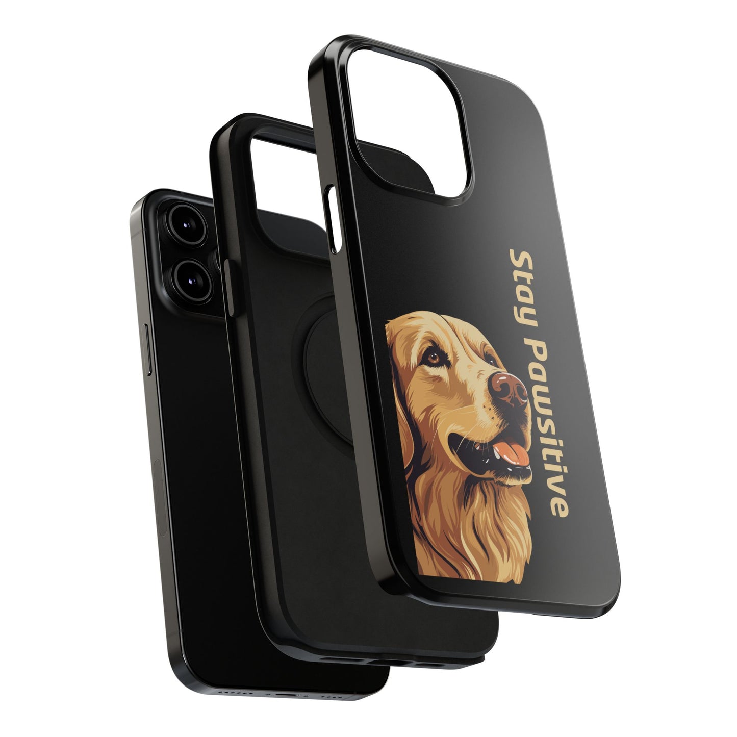 Golden Retriever Phone Case – Stay Pawsitive | Dog Lover Gift | iPhone 17 Pro Max & 17 Series | Glossy Finish | Pawsy Prints