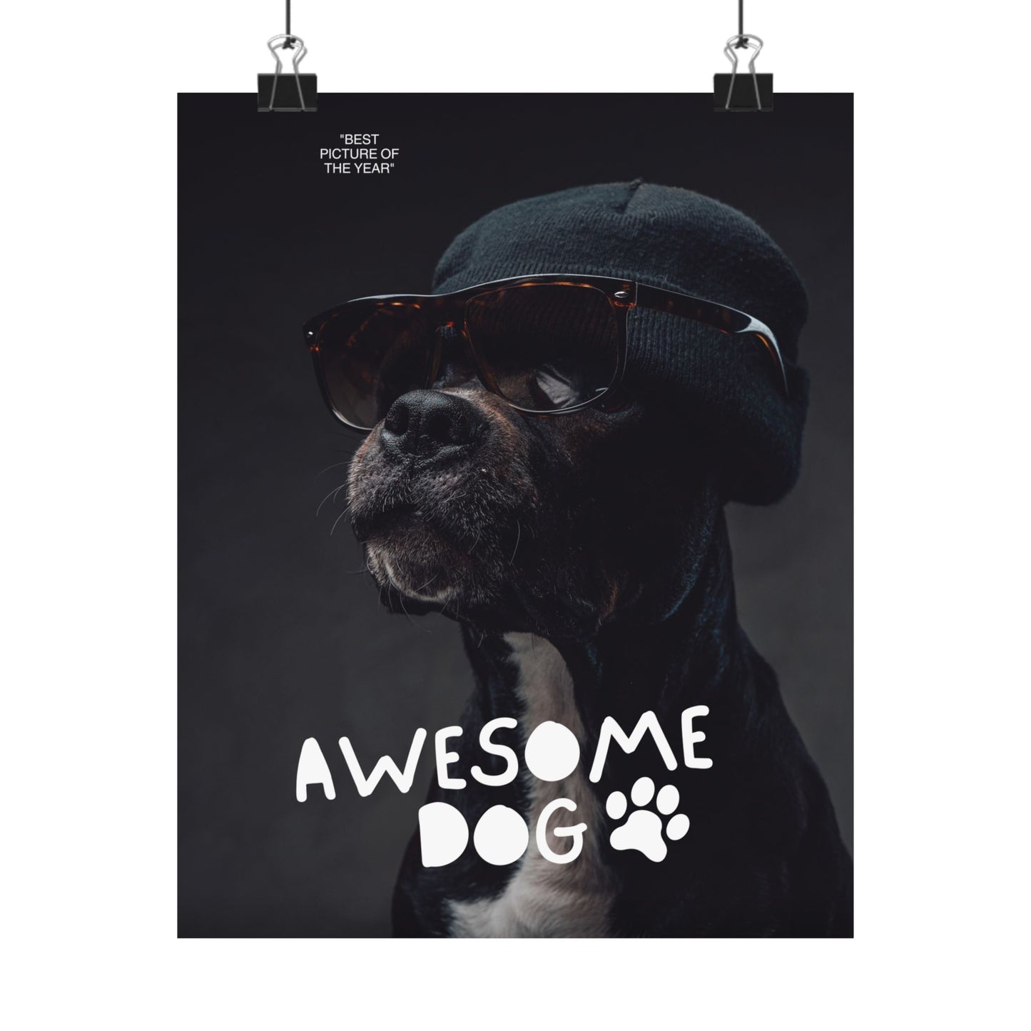 Awesome Dog Matted Poster, Dog Lover Decor, Pet Owner Gift, Fun Wall Art, Unique Home Decor, Dog-Themed Artwork