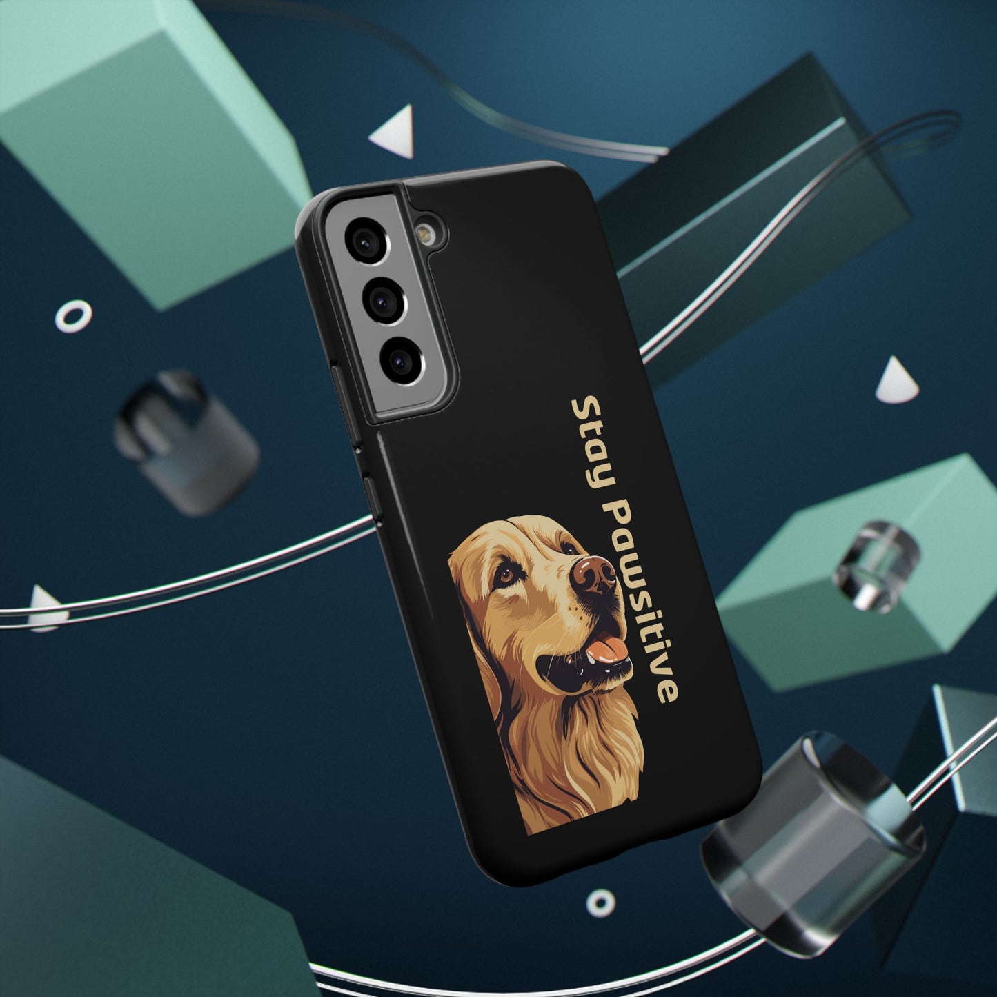 Golden Retriever Phone Case – Stay Pawsitive | Dog Lover Gift | iPhone 17 Pro Max & 17 Series | Glossy Finish | Pawsy Prints