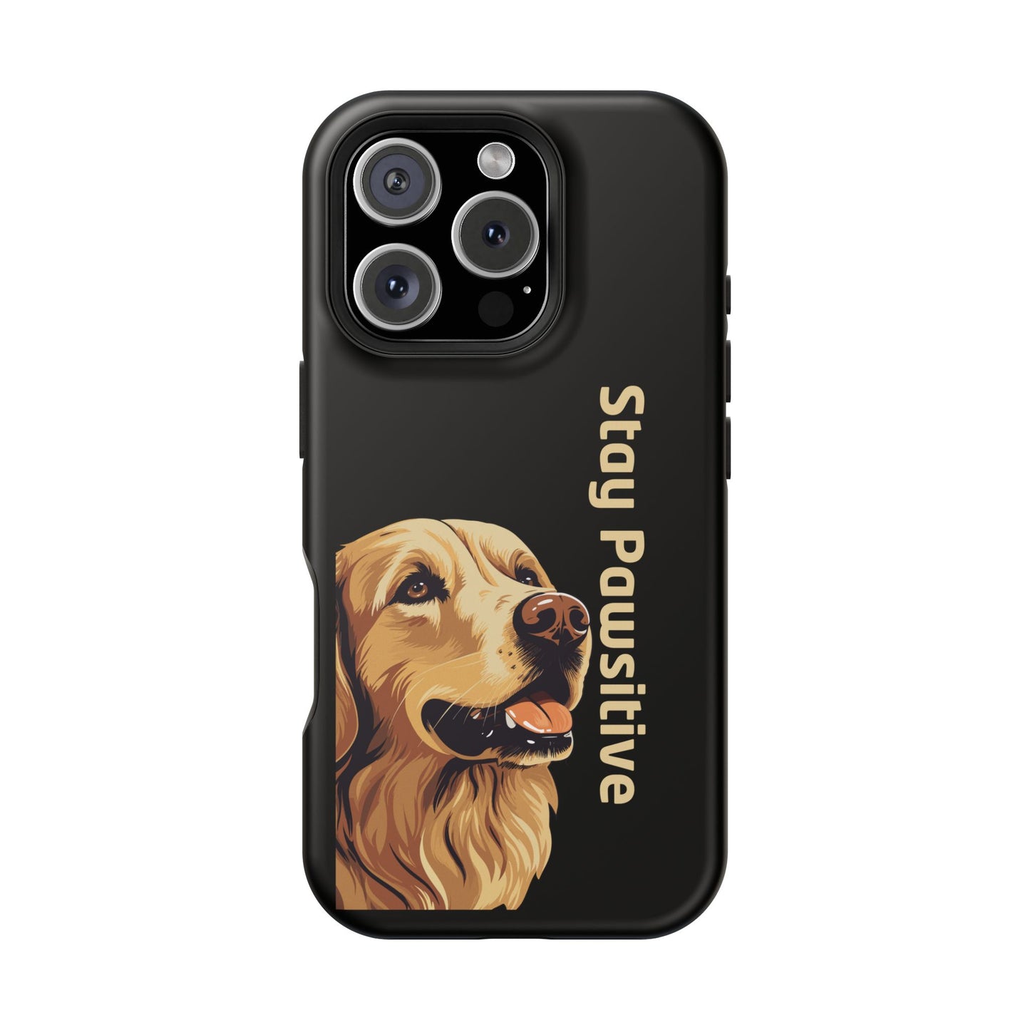 Golden Retriever Phone Case – Stay Pawsitive | Dog Lover Gift | iPhone 17 Pro Max & 17 Series | Glossy Finish | Pawsy Prints