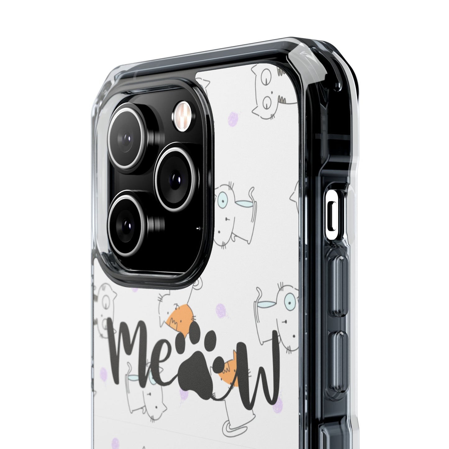 Cute Cat Magnetic Phone Case – “Meow” Design | Pet Lover Gift | iPhone 14–16 Series | Cat Mom Essential by Pawsy Prints