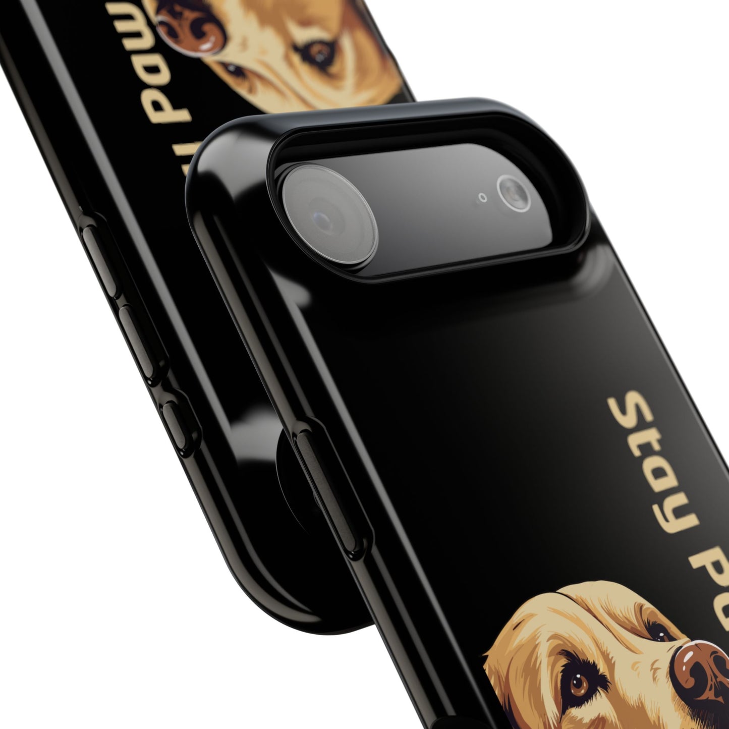 Golden Retriever Phone Case – Stay Pawsitive | Dog Lover Gift | iPhone 17 Pro Max & 17 Series | Glossy Finish | Pawsy Prints