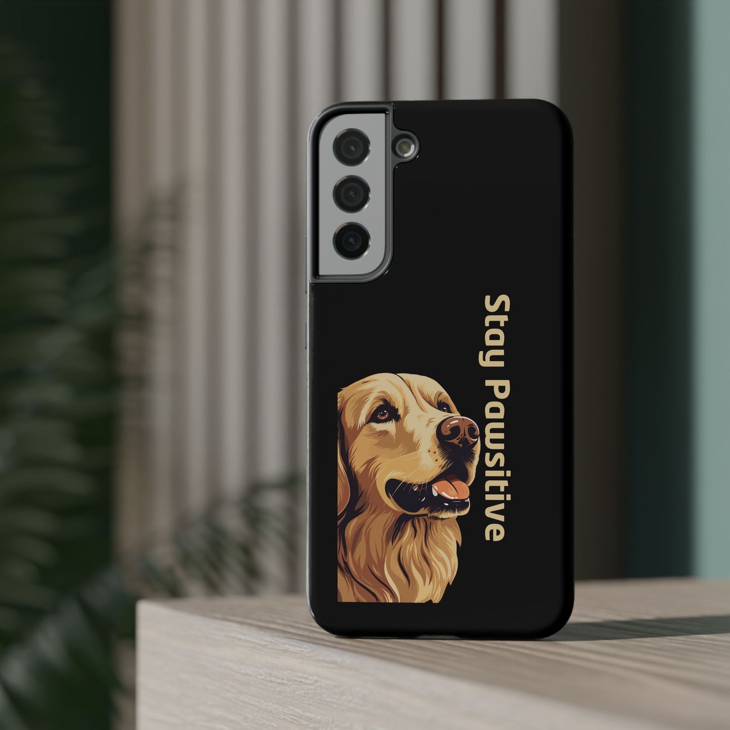 Golden Retriever Phone Case – Stay Pawsitive | Dog Lover Gift | iPhone 17 Pro Max & 17 Series | Glossy Finish | Pawsy Prints