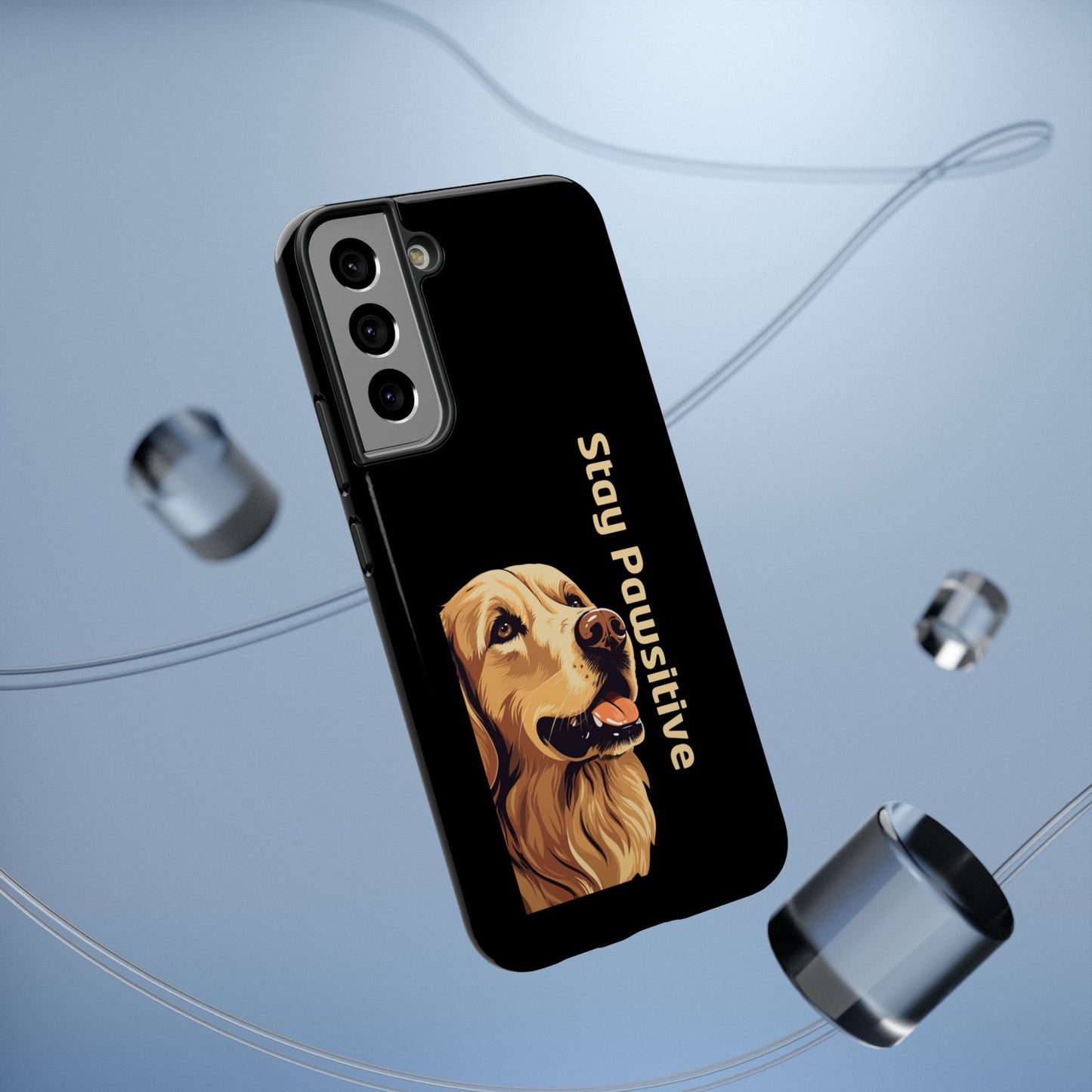 Golden Retriever Phone Case – Stay Pawsitive | Dog Lover Gift | iPhone 17 Pro Max & 17 Series | Glossy Finish | Pawsy Prints