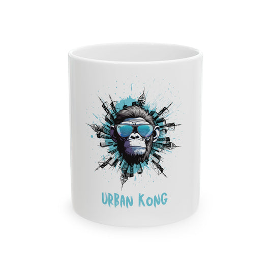 Urban Kong Ceramic Mug | Cool Gorilla Design for Coffee Lovers, Unique Gift for Birthdays, Home Decor, Animal Themed Kitchen