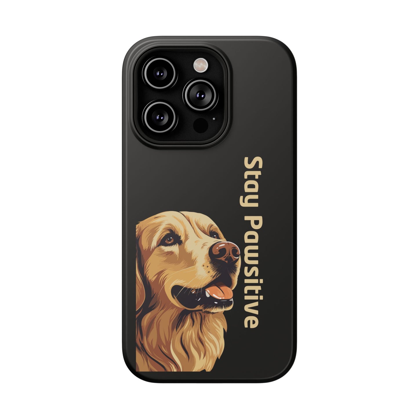 Golden Retriever Phone Case – Stay Pawsitive | Dog Lover Gift | iPhone 17 Pro Max & 17 Series | Glossy Finish | Pawsy Prints