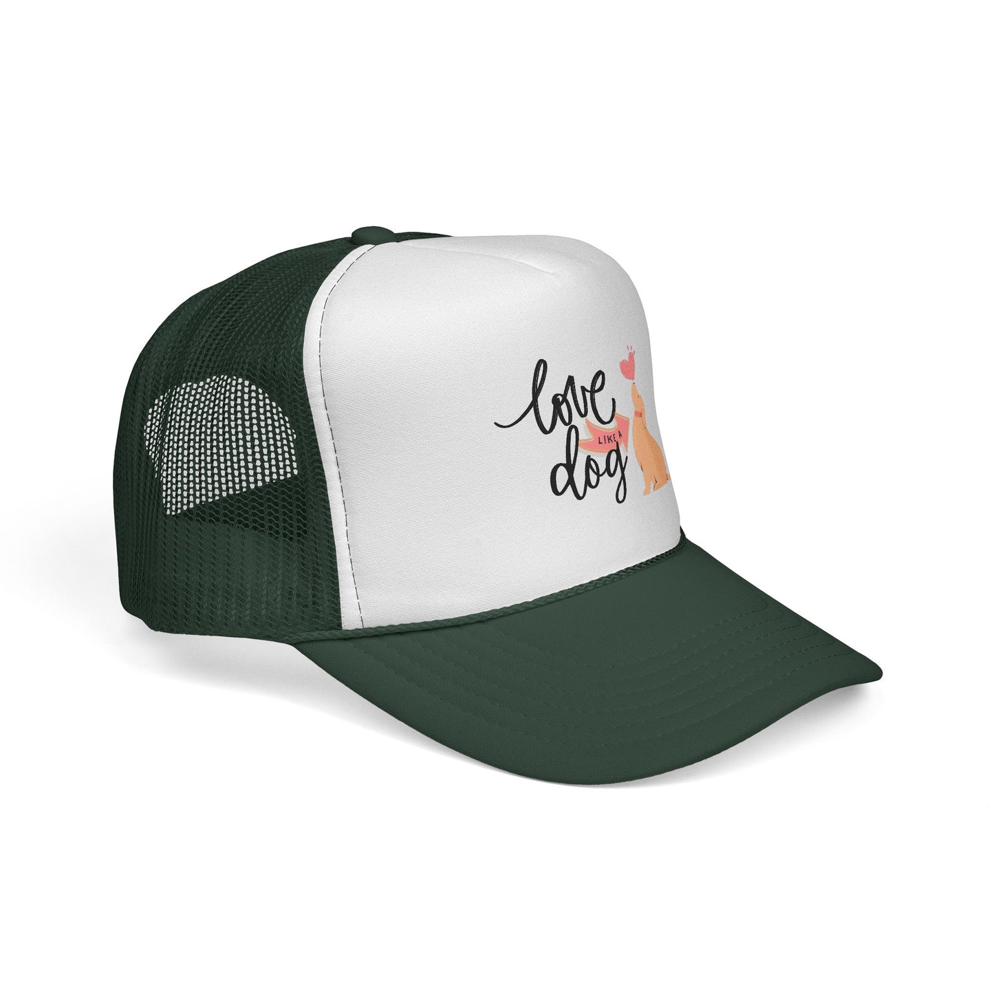 Love Like a Dog Trucker Cap, Dog Lover Gift, Adjustable Hat, Animal Lovers Apparel, Cute Pet Accessory, Funny Dog Mom Cap