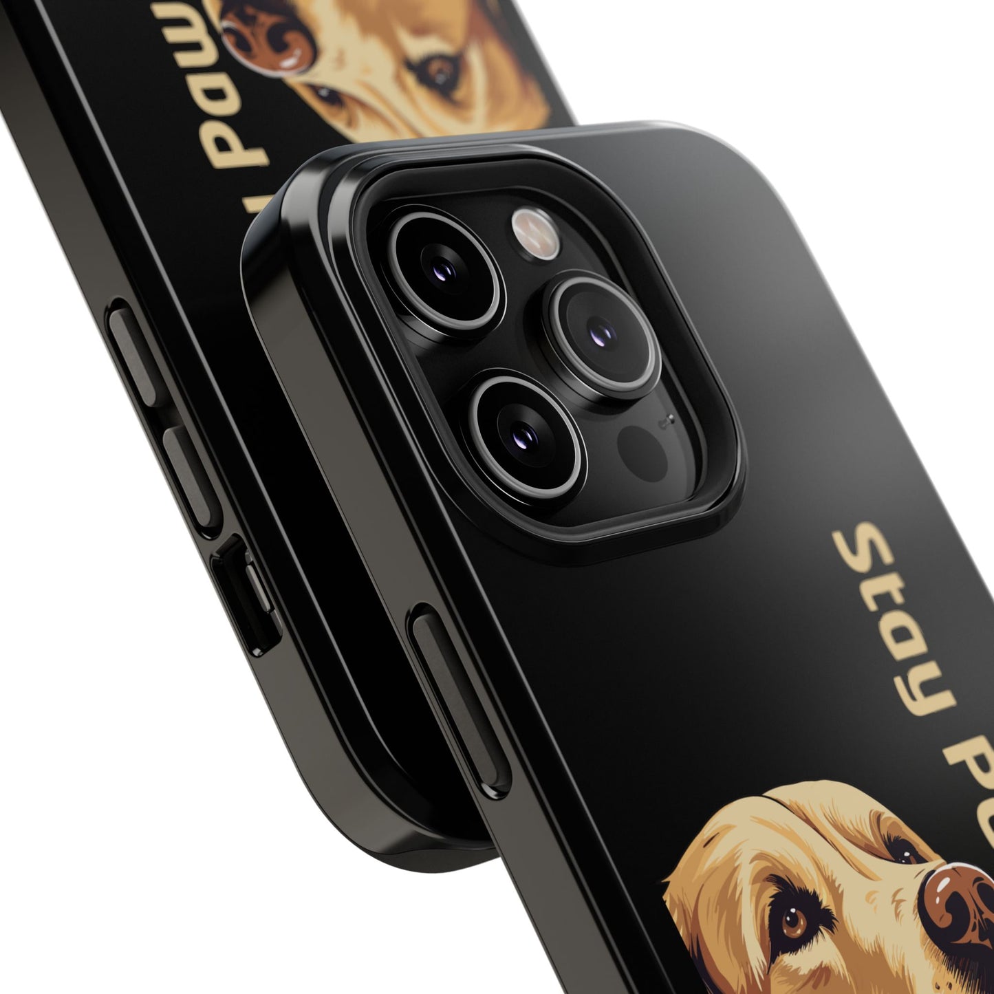 Golden Retriever Phone Case – Stay Pawsitive | Dog Lover Gift | iPhone 17 Pro Max & 17 Series | Glossy Finish | Pawsy Prints