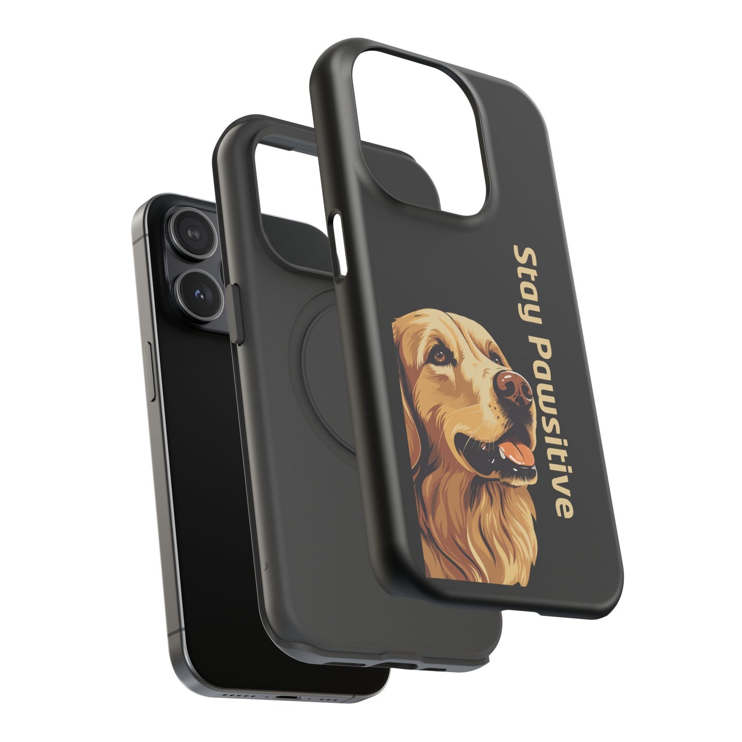 Golden Retriever Phone Case – Stay Pawsitive | Dog Lover Gift | iPhone 17 Pro Max & 17 Series | Glossy Finish | Pawsy Prints