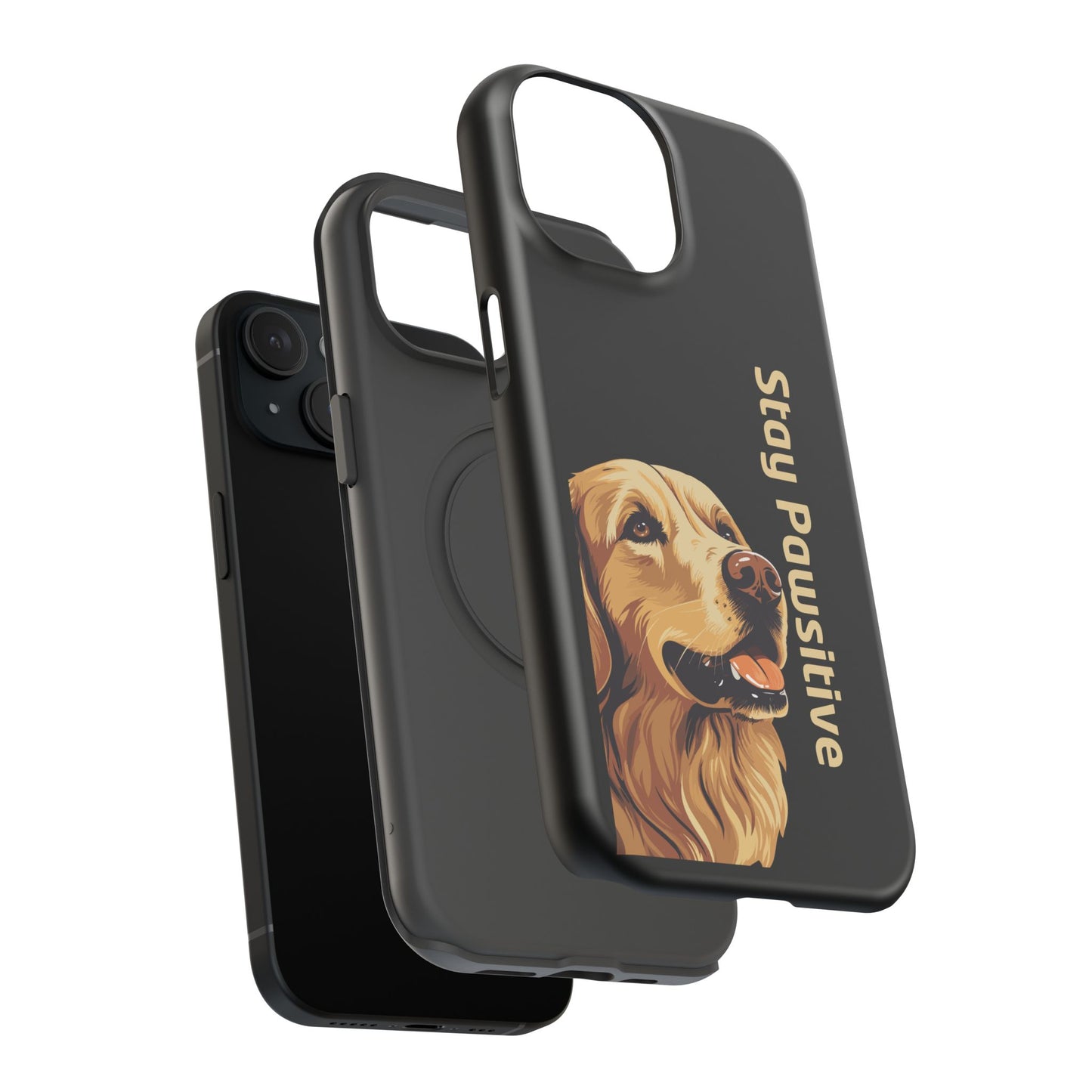Golden Retriever Phone Case – Stay Pawsitive | Dog Lover Gift | iPhone 17 Pro Max & 17 Series | Glossy Finish | Pawsy Prints