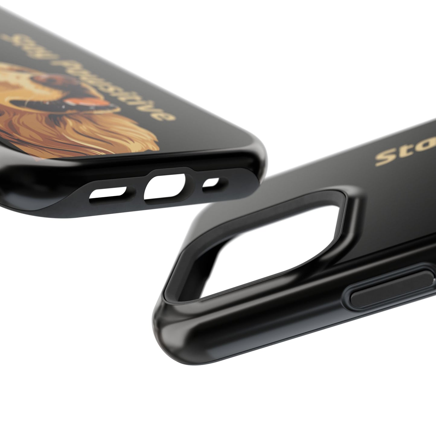 Golden Retriever Phone Case – Stay Pawsitive | Dog Lover Gift | iPhone 17 Pro Max & 17 Series | Glossy Finish | Pawsy Prints