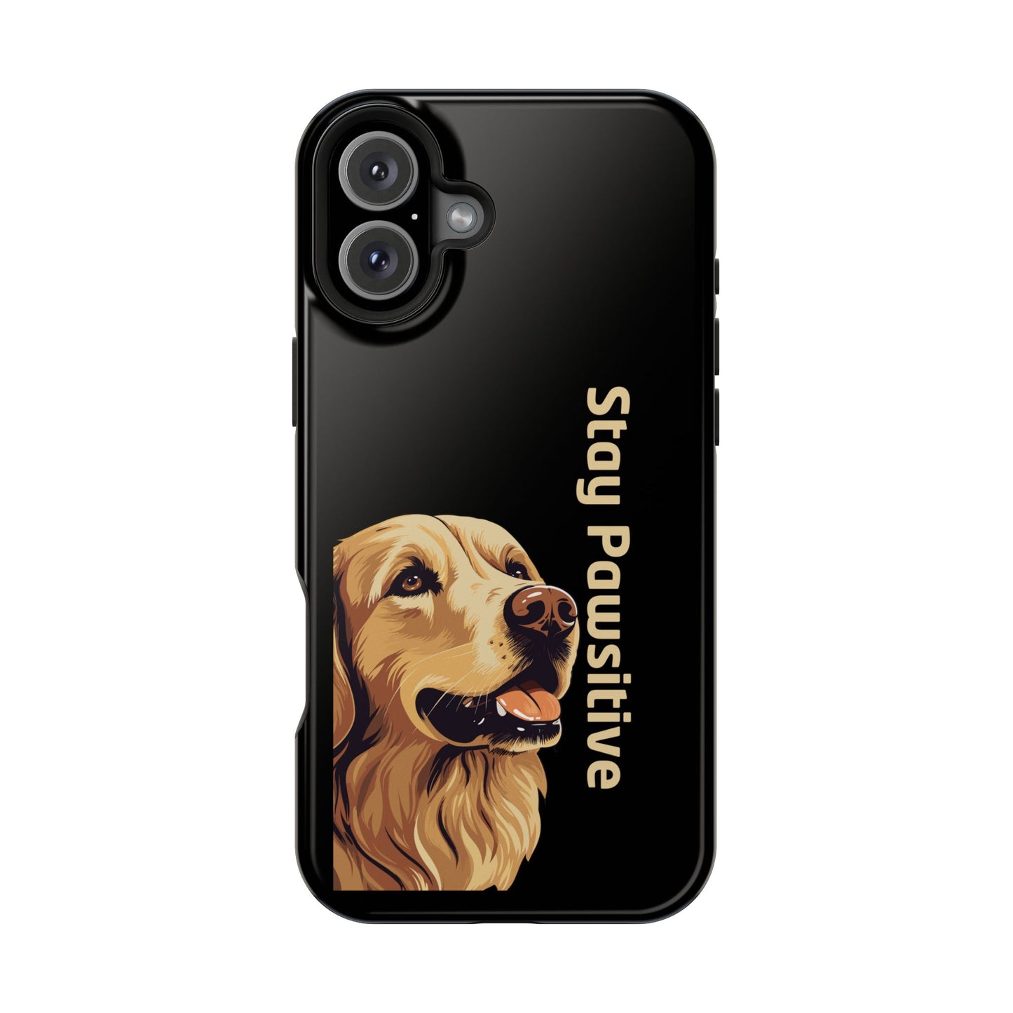 Golden Retriever Phone Case – Stay Pawsitive | Dog Lover Gift | iPhone 17 Pro Max & 17 Series | Glossy Finish | Pawsy Prints