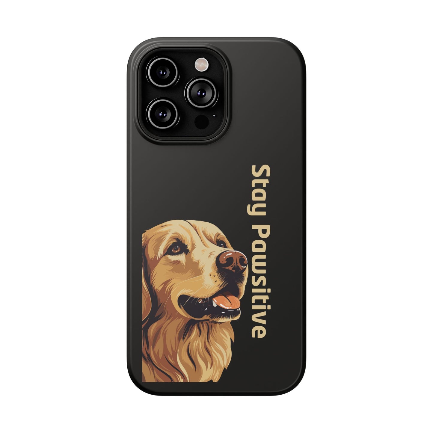 Golden Retriever Phone Case – Stay Pawsitive | Dog Lover Gift | iPhone 17 Pro Max & 17 Series | Glossy Finish | Pawsy Prints