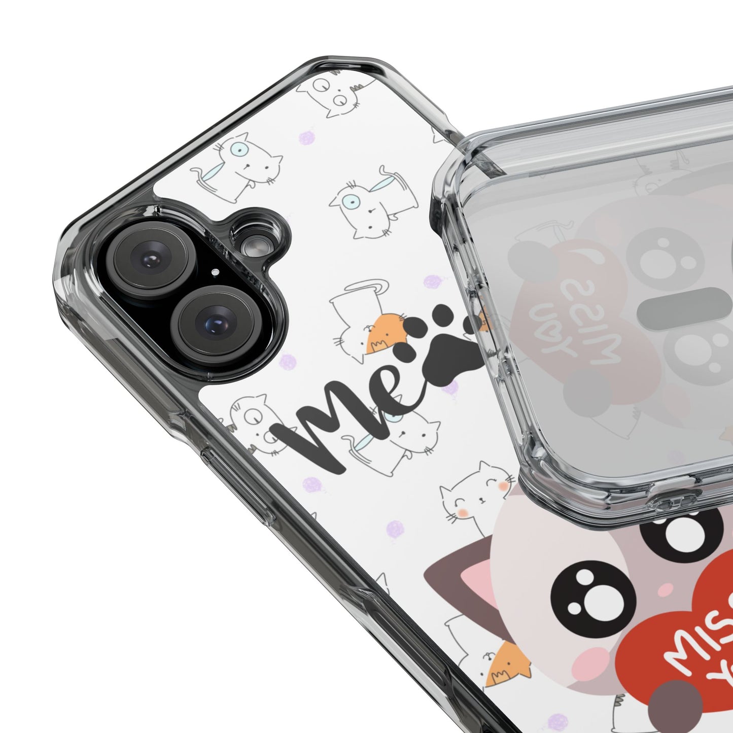 Cute Cat Magnetic Phone Case – “Meow” Design | Pet Lover Gift | iPhone 14–16 Series | Cat Mom Essential by Pawsy Prints