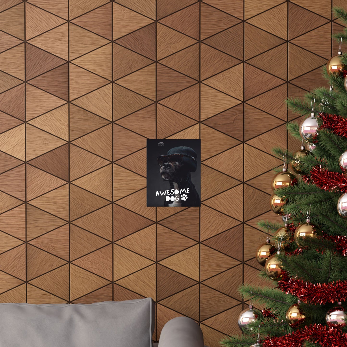 Awesome Dog Matted Poster, Dog Lover Decor, Pet Owner Gift, Fun Wall Art, Unique Home Decor, Dog-Themed Artwork