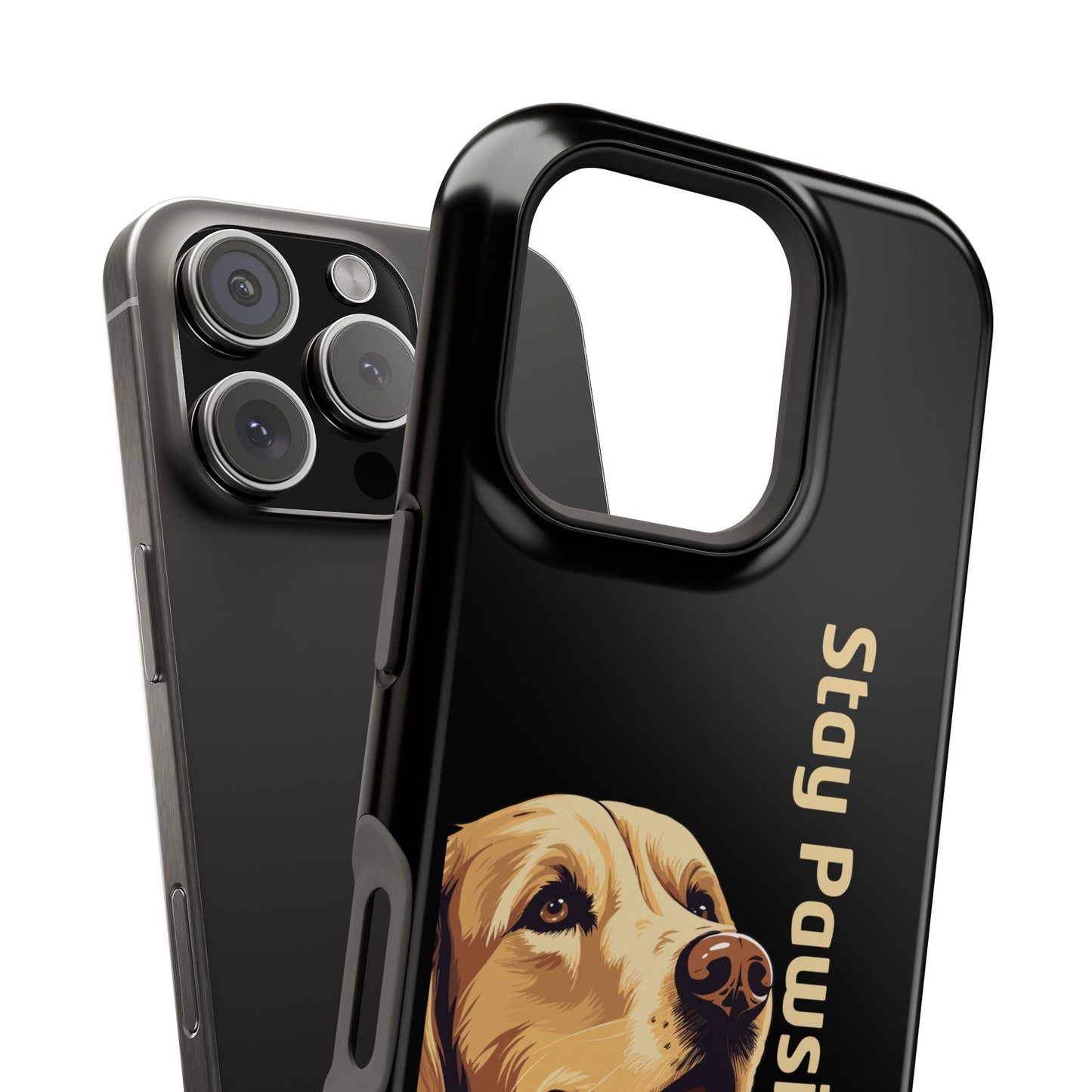 Golden Retriever Phone Case – Stay Pawsitive | Dog Lover Gift | iPhone 17 Pro Max & 17 Series | Glossy Finish | Pawsy Prints