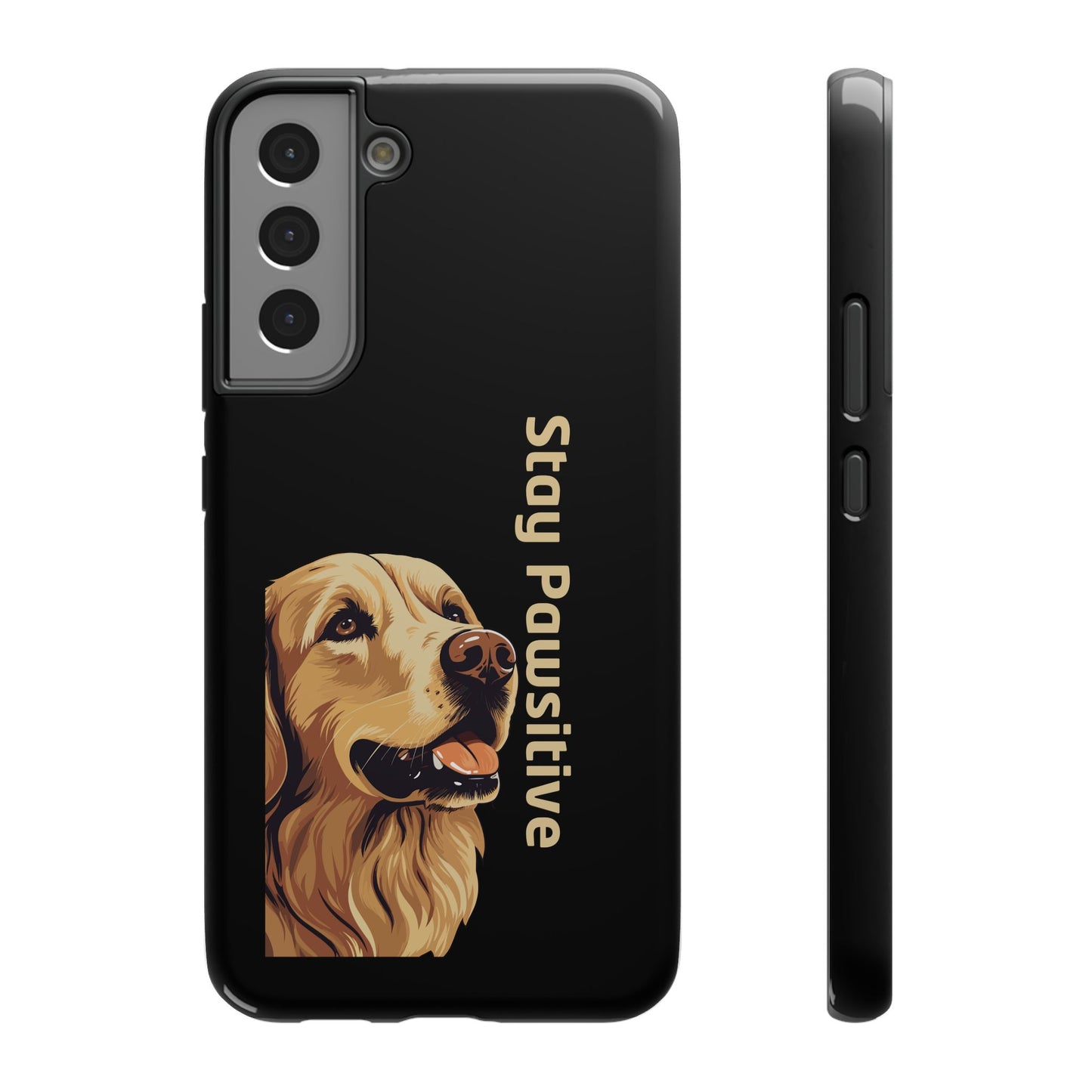 Golden Retriever Phone Case – Stay Pawsitive | Dog Lover Gift | iPhone 17 Pro Max & 17 Series | Glossy Finish | Pawsy Prints